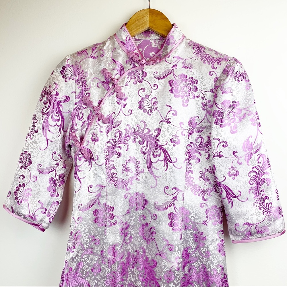 Custom Made Lavender Qipao - Picture 4 of 8